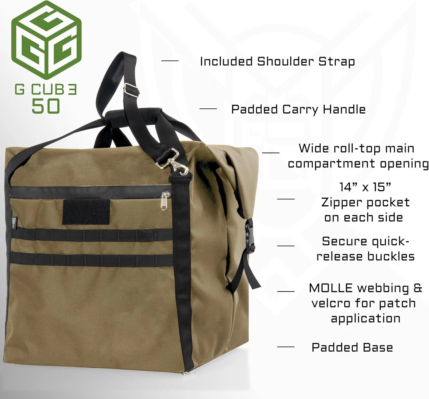 ~ G CUB 50 Faraday Bag for Small to Medium Generators and Electronics ~ Protects Against EMP/CME/EMF/RF ~ Diamond Form Farday Lined Interior ~ Coyote Brown