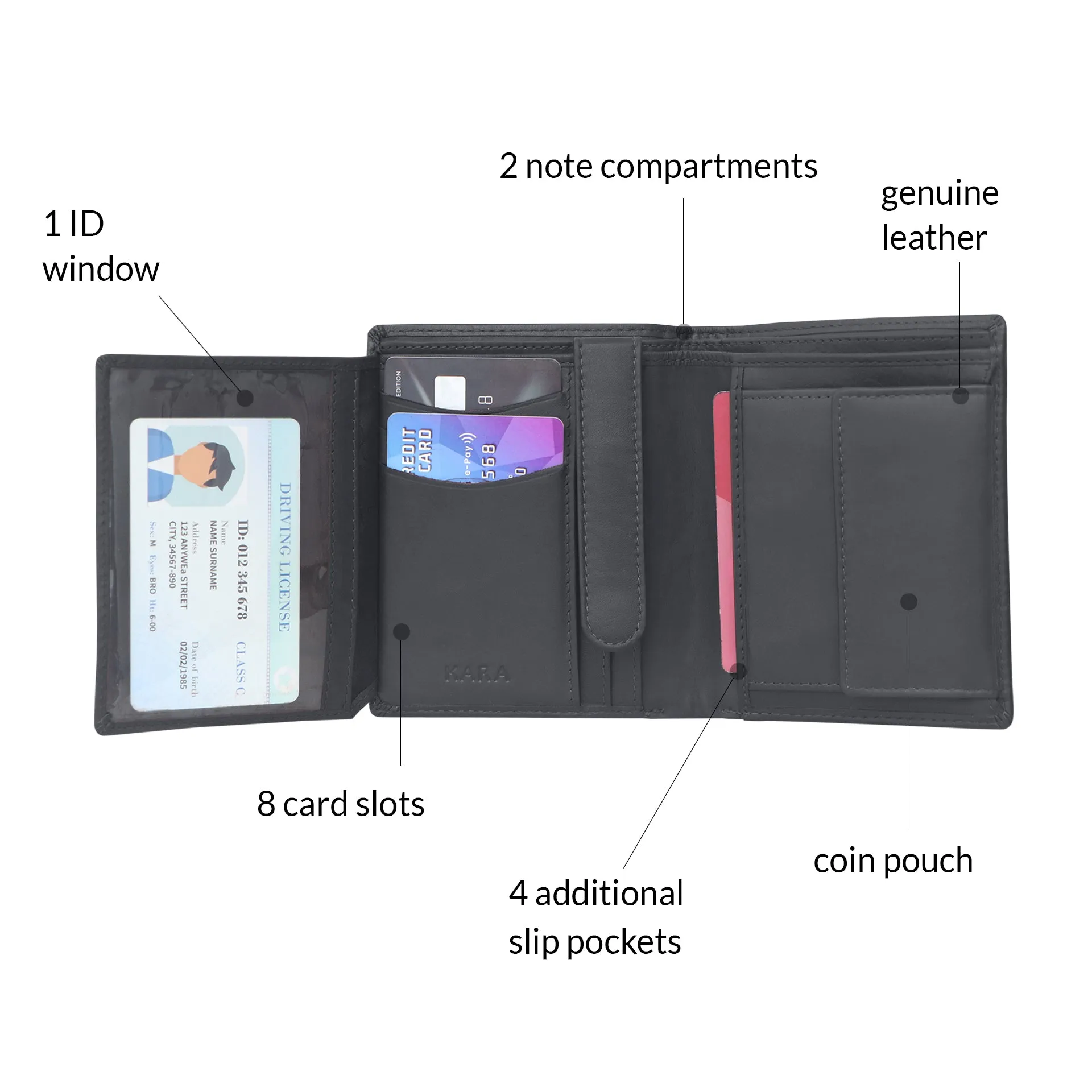 10027 Tan Vertical Bifold Wallet