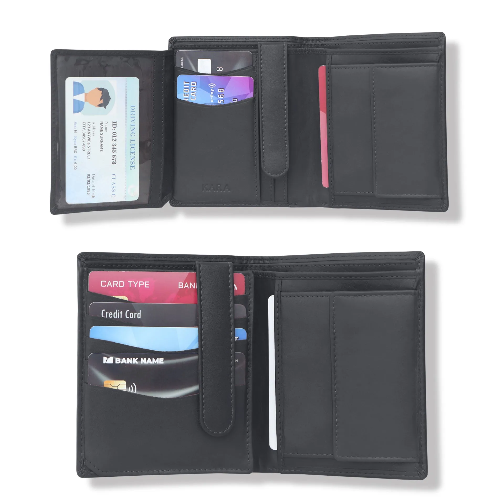 10027 Tan Vertical Bifold Wallet
