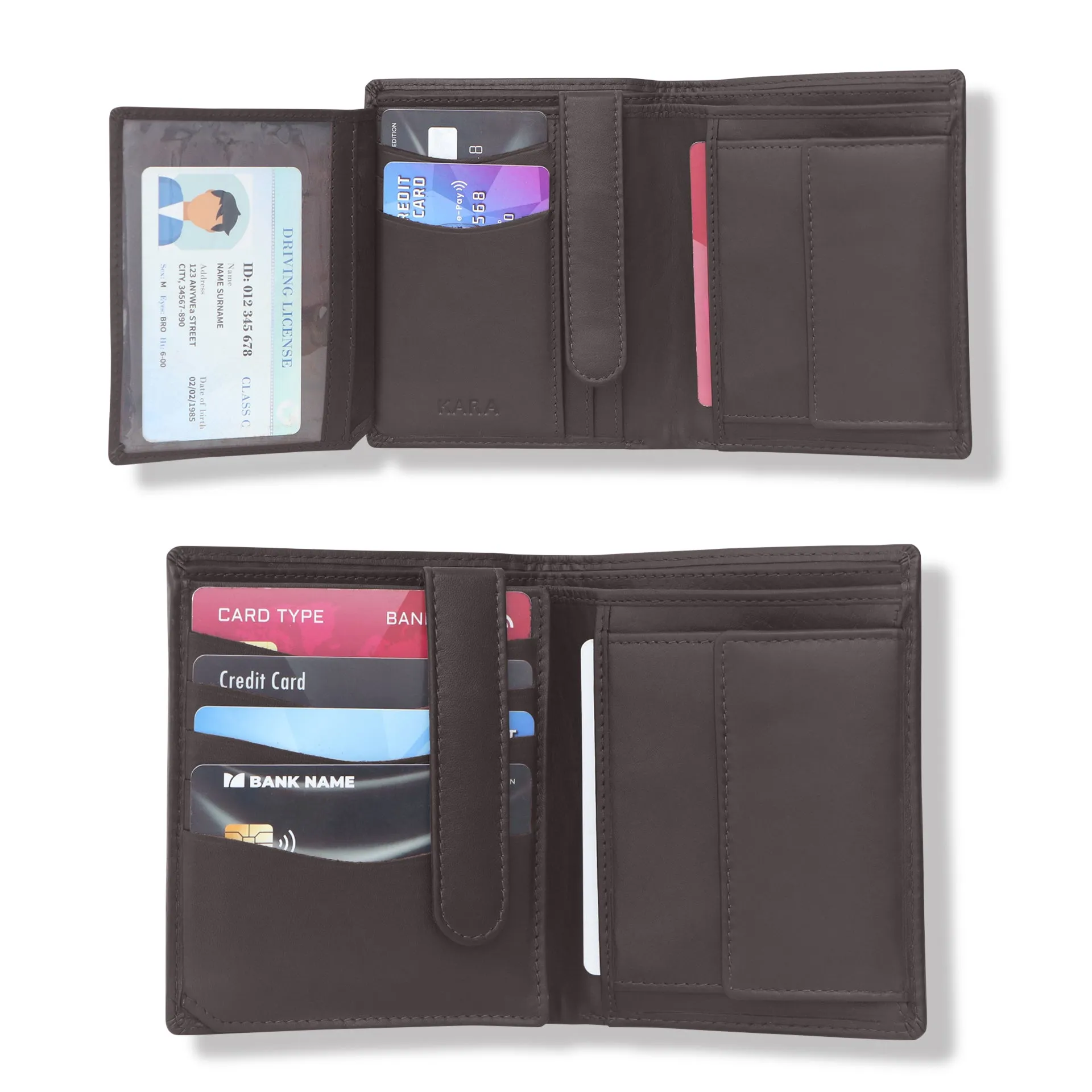10027 Tan Vertical Bifold Wallet