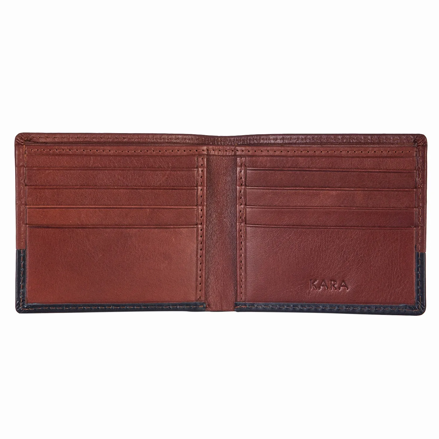 10109 Tan & Blue Bifold Wallet