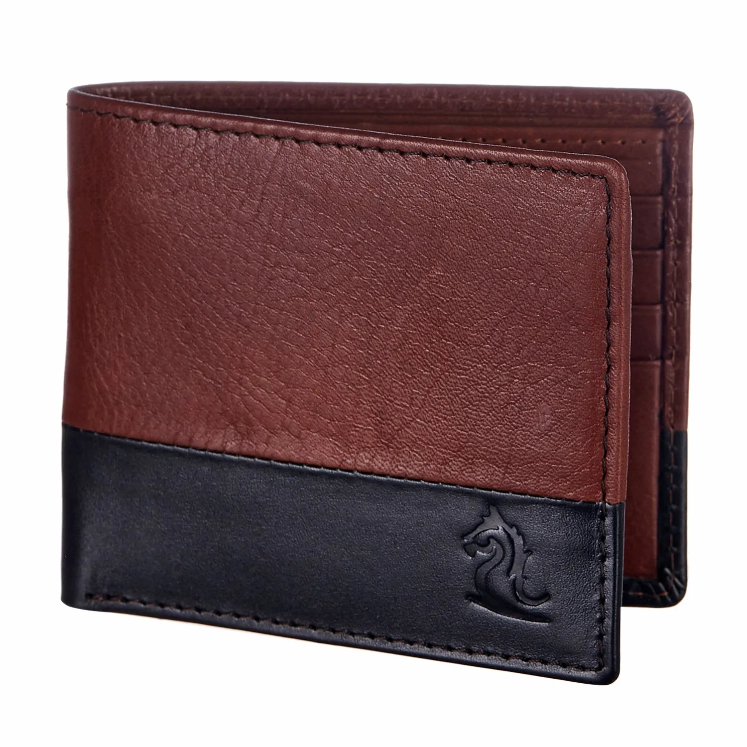 10109 Tan & Blue Bifold Wallet