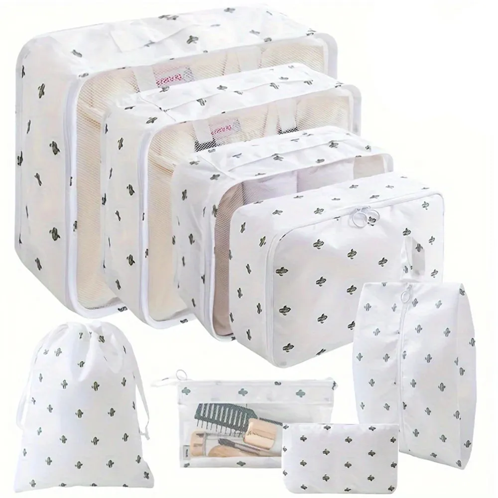 8PCS Travel Luggage Organizers Set:High-Quality Material: Made from durable, waterproof cloth, these organizer bags protect your belongings from moisture and wear.