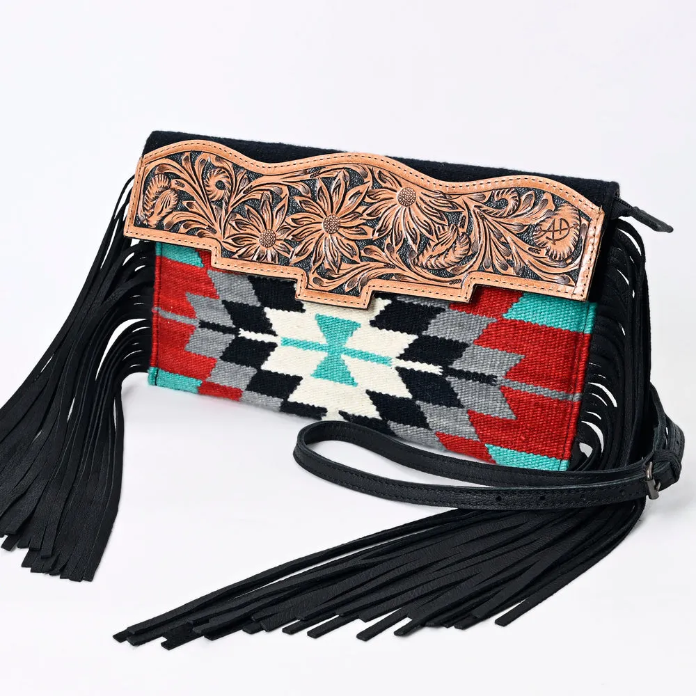 American Darling ADBG1128B Cross Body Hand Tooled Saddle Blanket Genuine Leather women bag western handbag purse