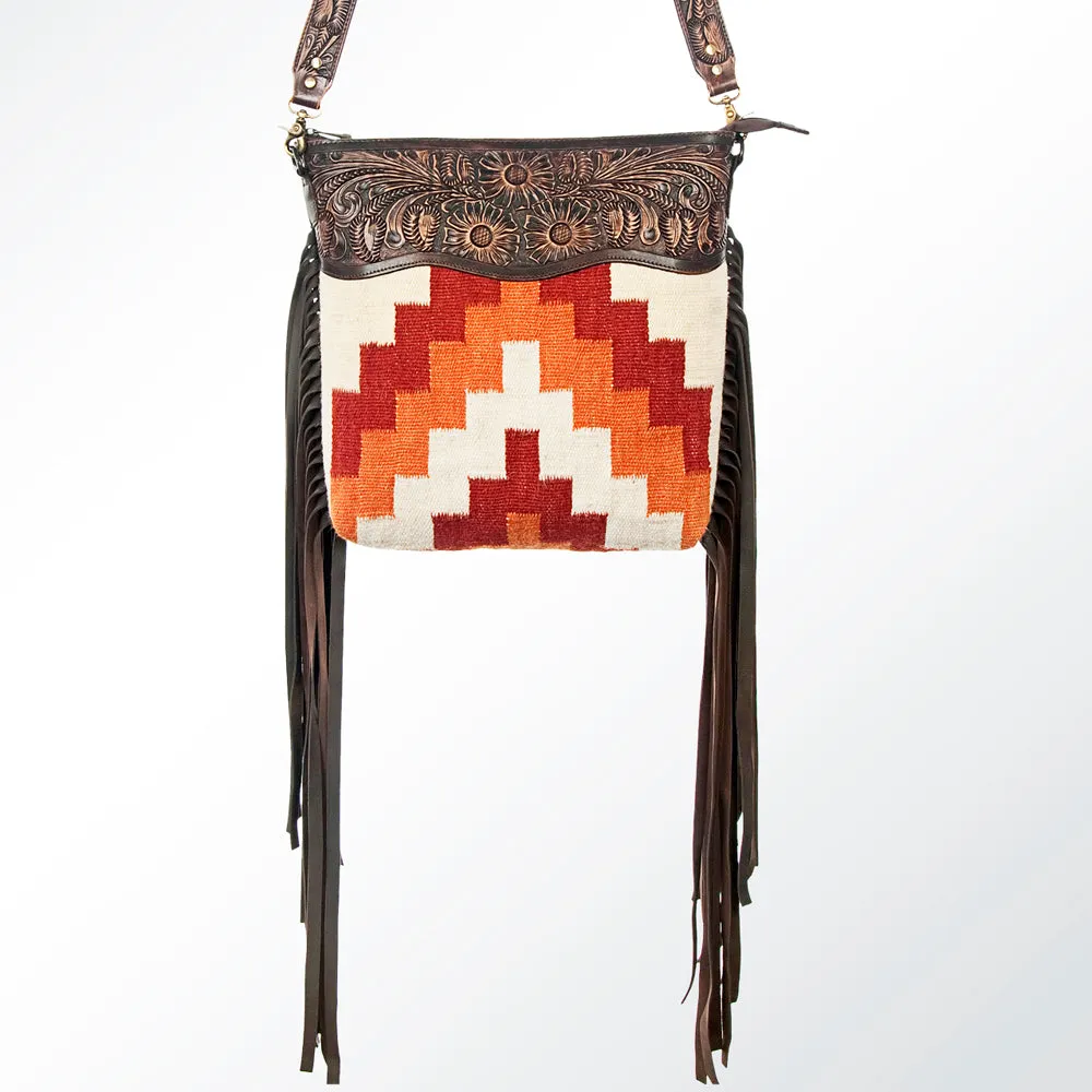 American Darling ADBGZ375 Signature Crossbody Hand Tooled Saddle Blanket Genuine Leather Women Bag Western Handbag Purse