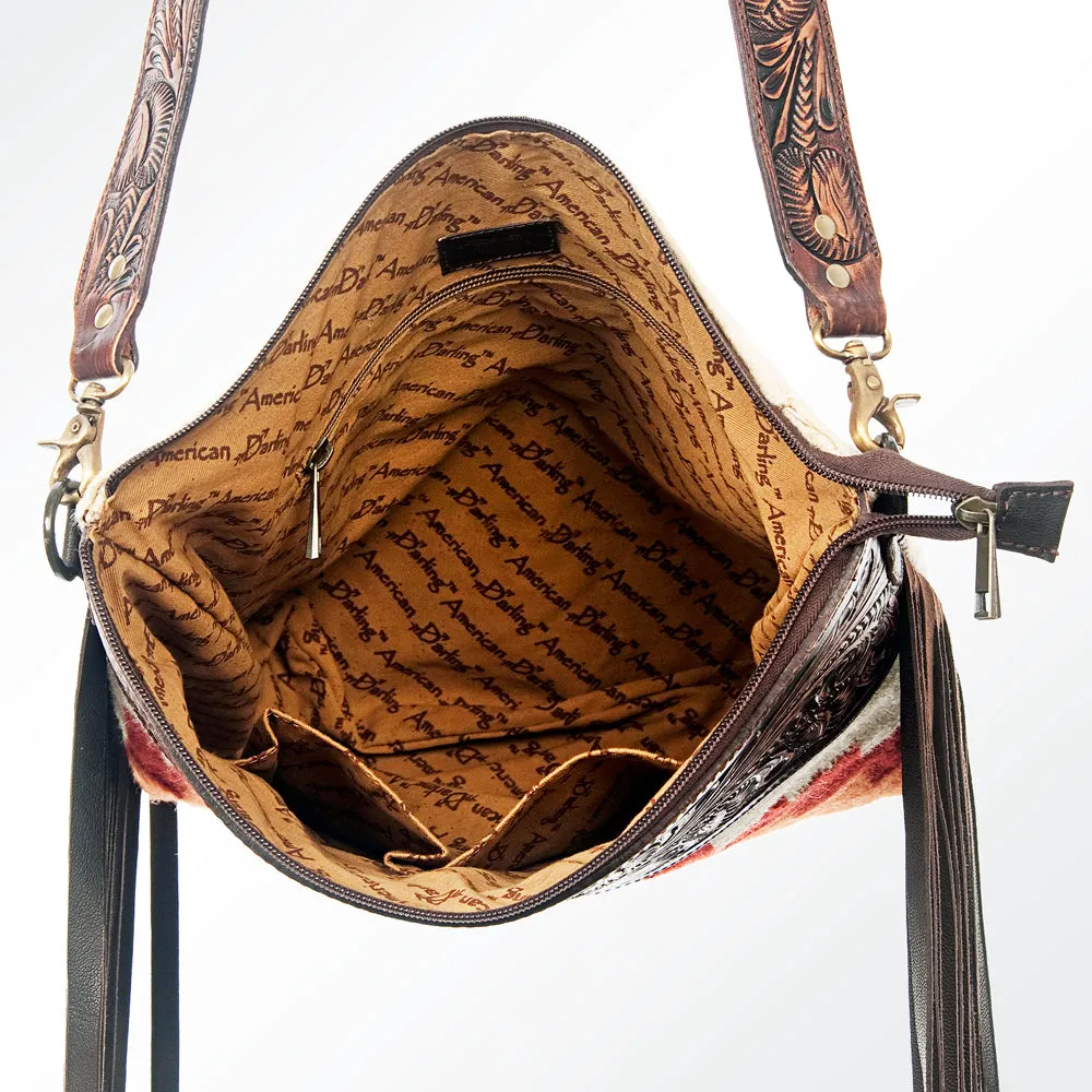 American Darling ADBGZ375 Signature Crossbody Hand Tooled Saddle Blanket Genuine Leather Women Bag Western Handbag Purse