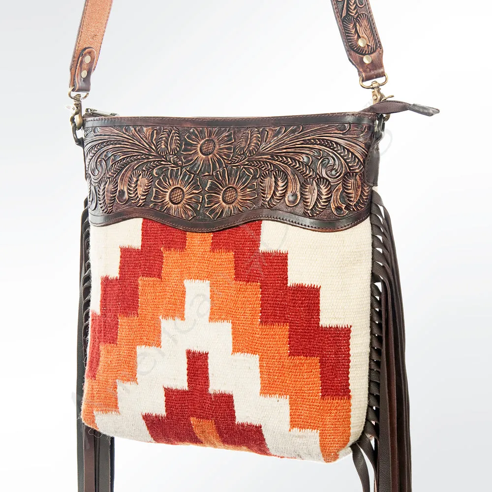 American Darling ADBGZ375 Signature Crossbody Hand Tooled Saddle Blanket Genuine Leather Women Bag Western Handbag Purse