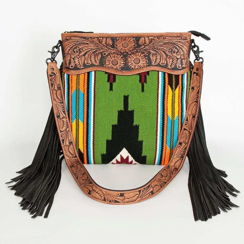 American Darling ADBGZ676 Signature Crossbody Hand Tooled Saddle Blanket Genuine Leather Women Bag Western Handbag Purse