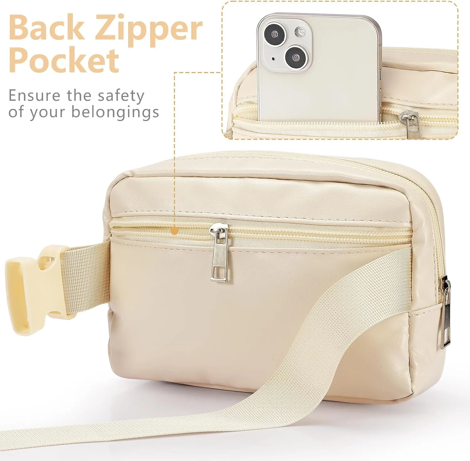 Belt Bag Fanny Pack for Women, Leather Belt Bag with Initial Letter Fashionable Crossbody Bag Waist Bag with Adjustable Strap for Traveling Hiking, Birthday Christmas Gifts for Women Girls Mom (P)