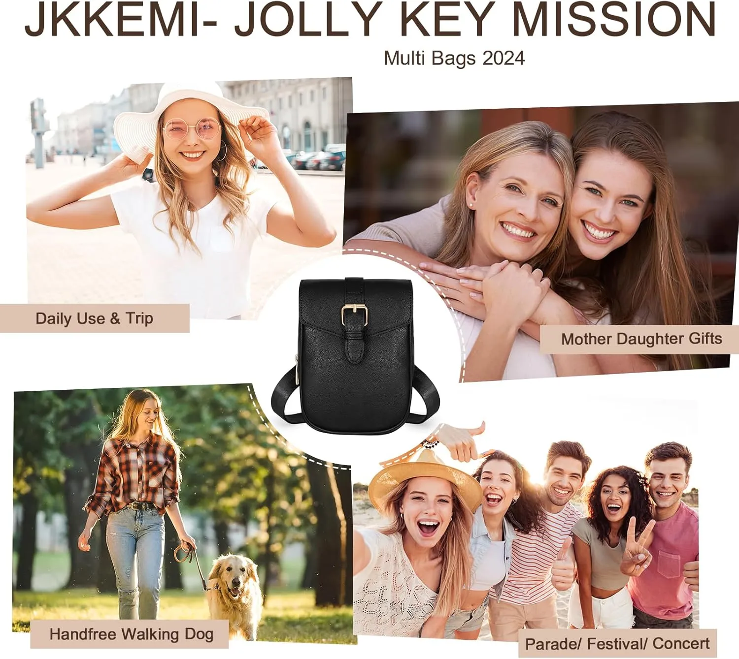 Black Crossbody Bags Sling Purses for Women Trendy, Convertible Multi Position Waist Pack Anti-theft Sling Bag for Travel