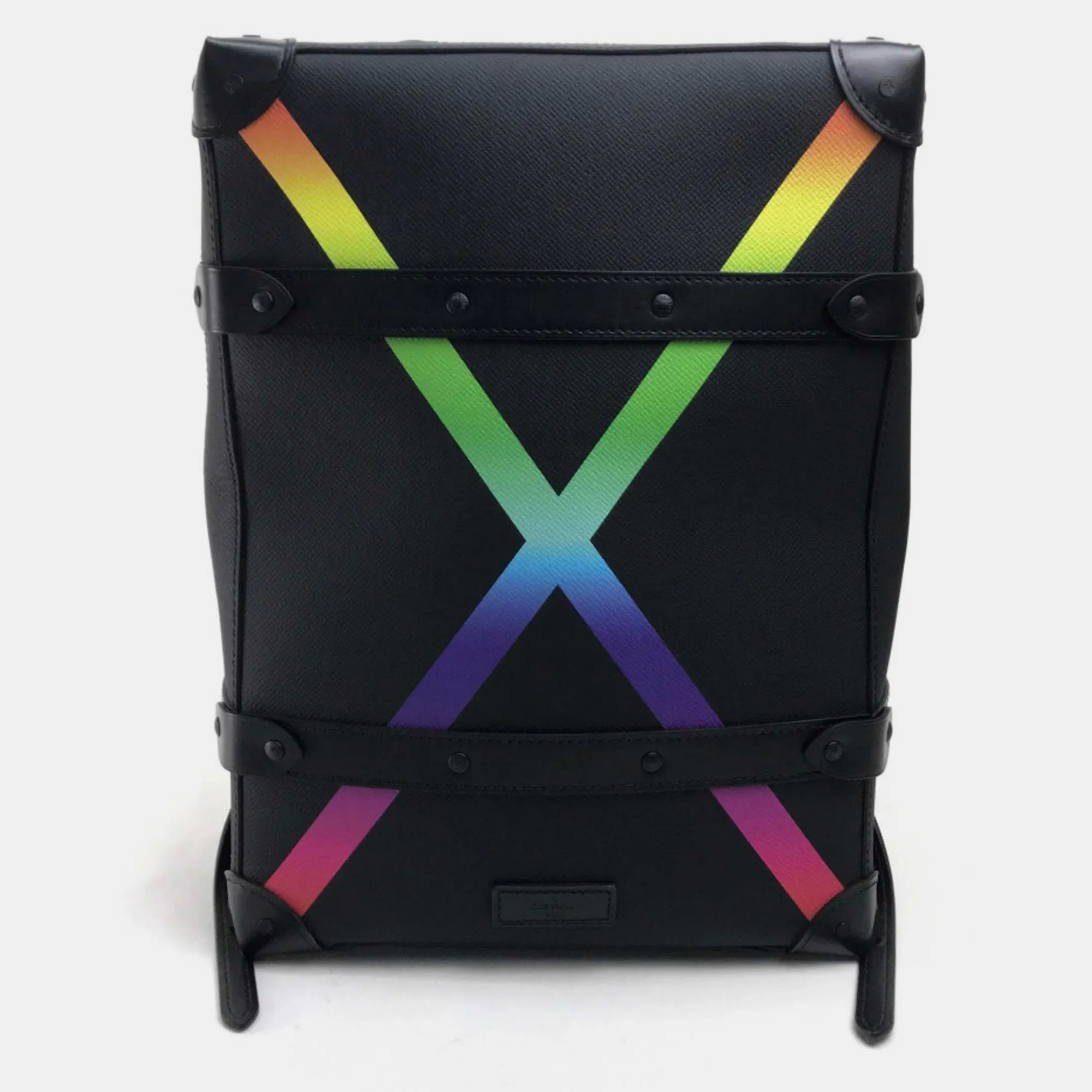 Black Leather Taiga Rainbow Backpack
