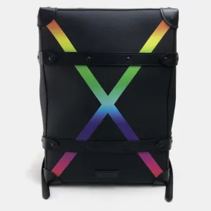 Black Leather Taiga Rainbow Backpack
