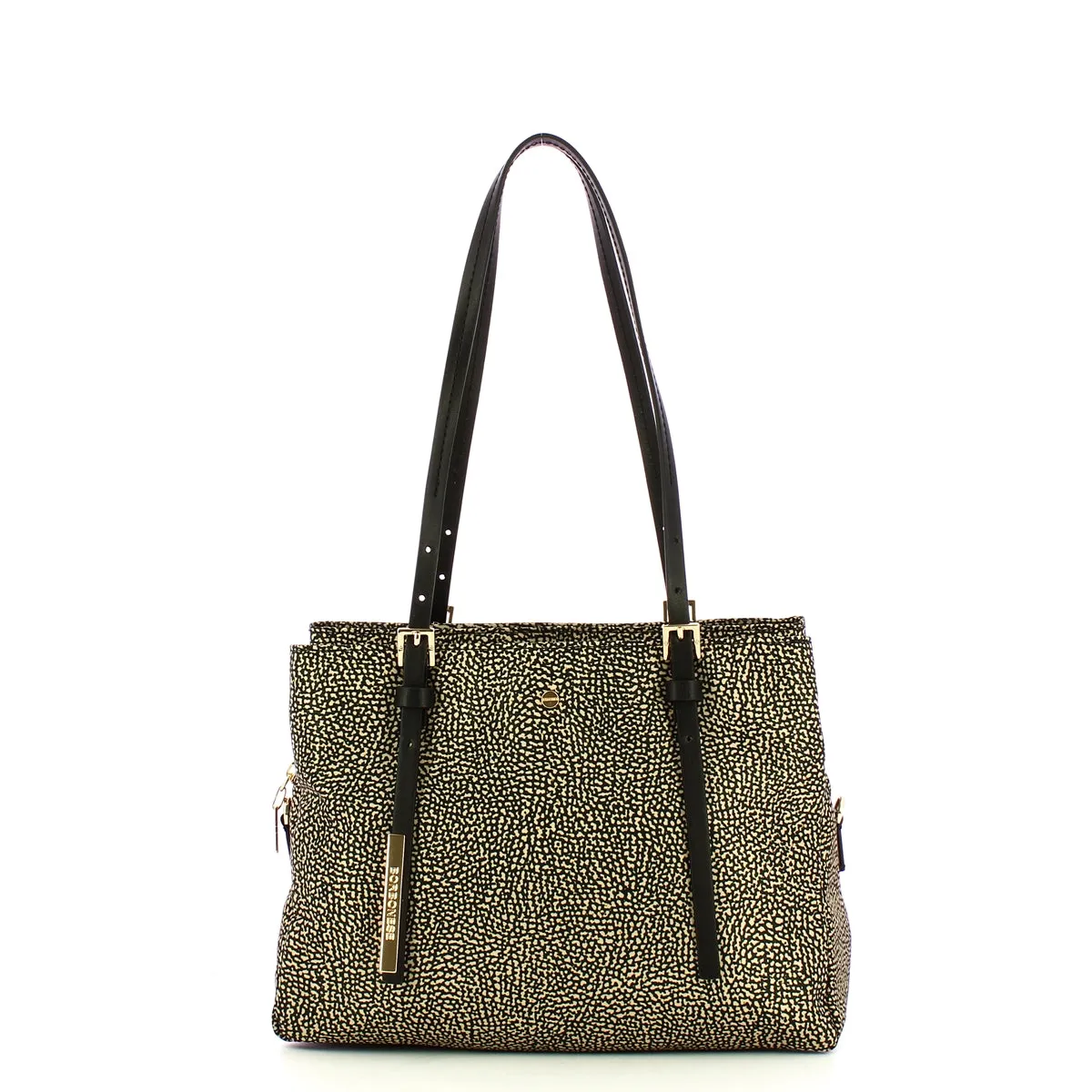 Borbonese - Medium OP Natural Black Tote - 933777AH1 - OP/NATURALE/NERO