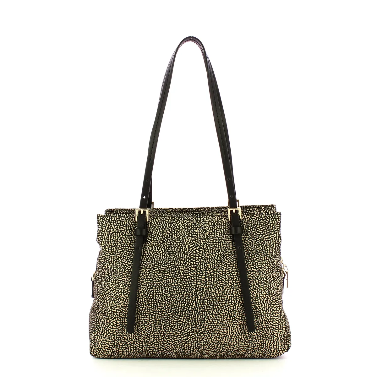 Borbonese - Medium OP Natural Black Tote - 933777AH1 - OP/NATURALE/NERO