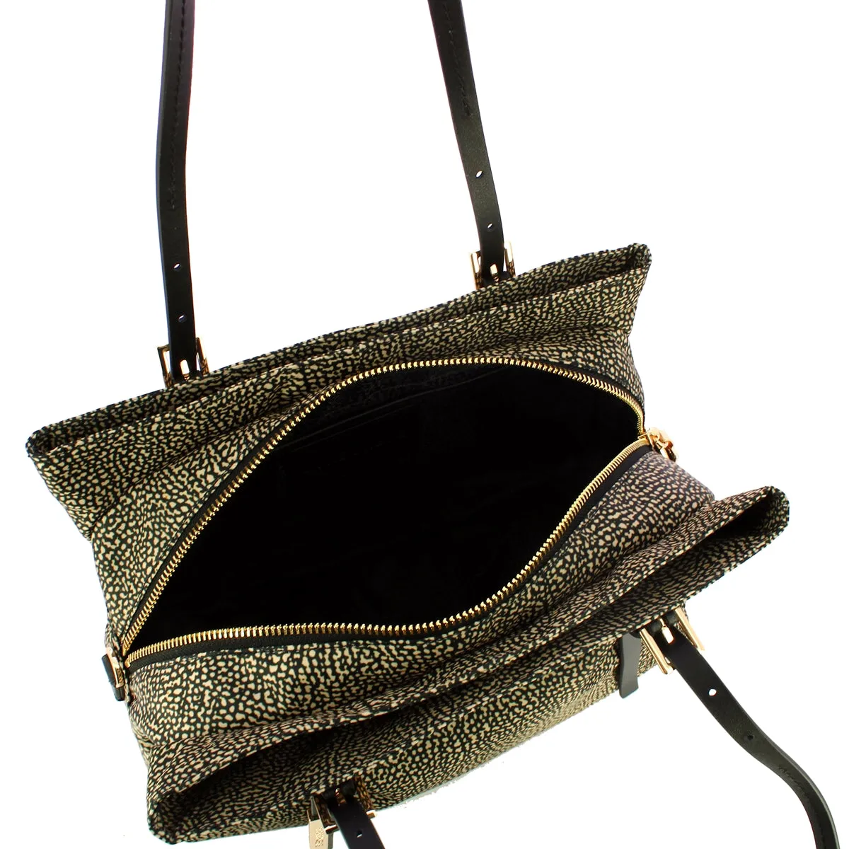 Borbonese - Medium OP Natural Black Tote - 933777AH1 - OP/NATURALE/NERO