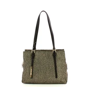 Borbonese - Medium OP Natural Black Tote - 933777AH1 - OP/NATURALE/NERO