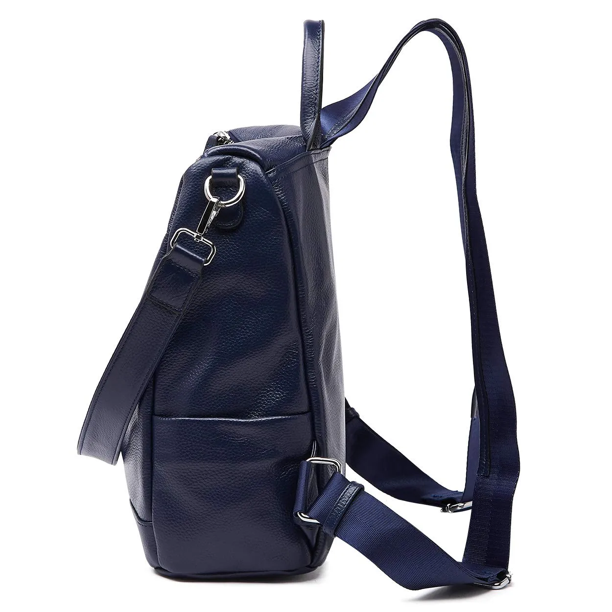 BOYATU Convertible Genuine Leather Backpack Purse for Women Fashion Travel Bag Blue-03