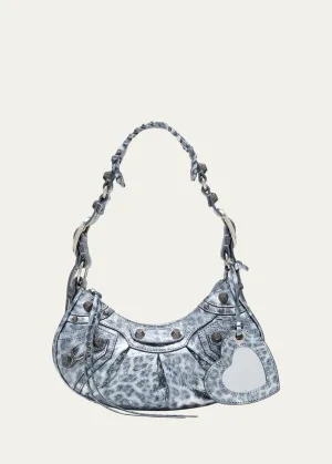 Cagole XS Leopard Stud Hobo Shoulder Bag