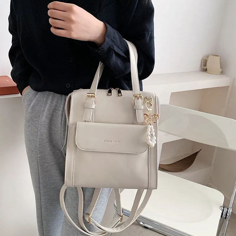 Christmas Gift 2021 Spring Women Fashion Backpack Female High Quality Soft Leather Book School Bags For Teenage Girls Travel Rucksacks