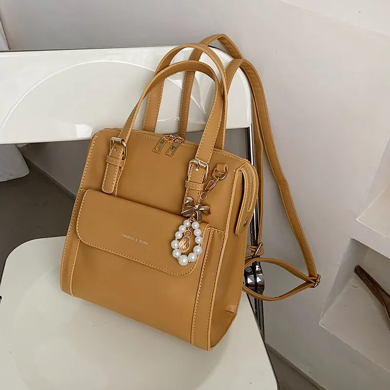 Christmas Gift 2021 Spring Women Fashion Backpack Female High Quality Soft Leather Book School Bags For Teenage Girls Travel Rucksacks