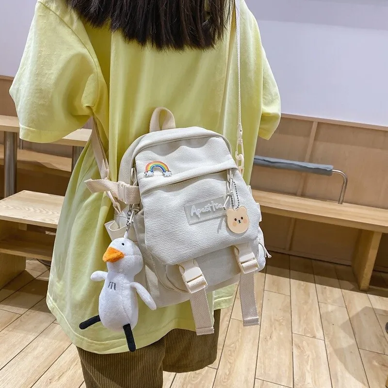 Christmas Gift Korean Style Waterproof Canvas Small Mini Backpack For Women Fashion Travel Backpack School Bag For Tennage Girl Shoulder Bag