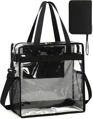 Clear Bag Stadium Events Approved 12x6x12 Transparent Tote Bags Crossbody Purse See Through Handbags Work Travel Beach