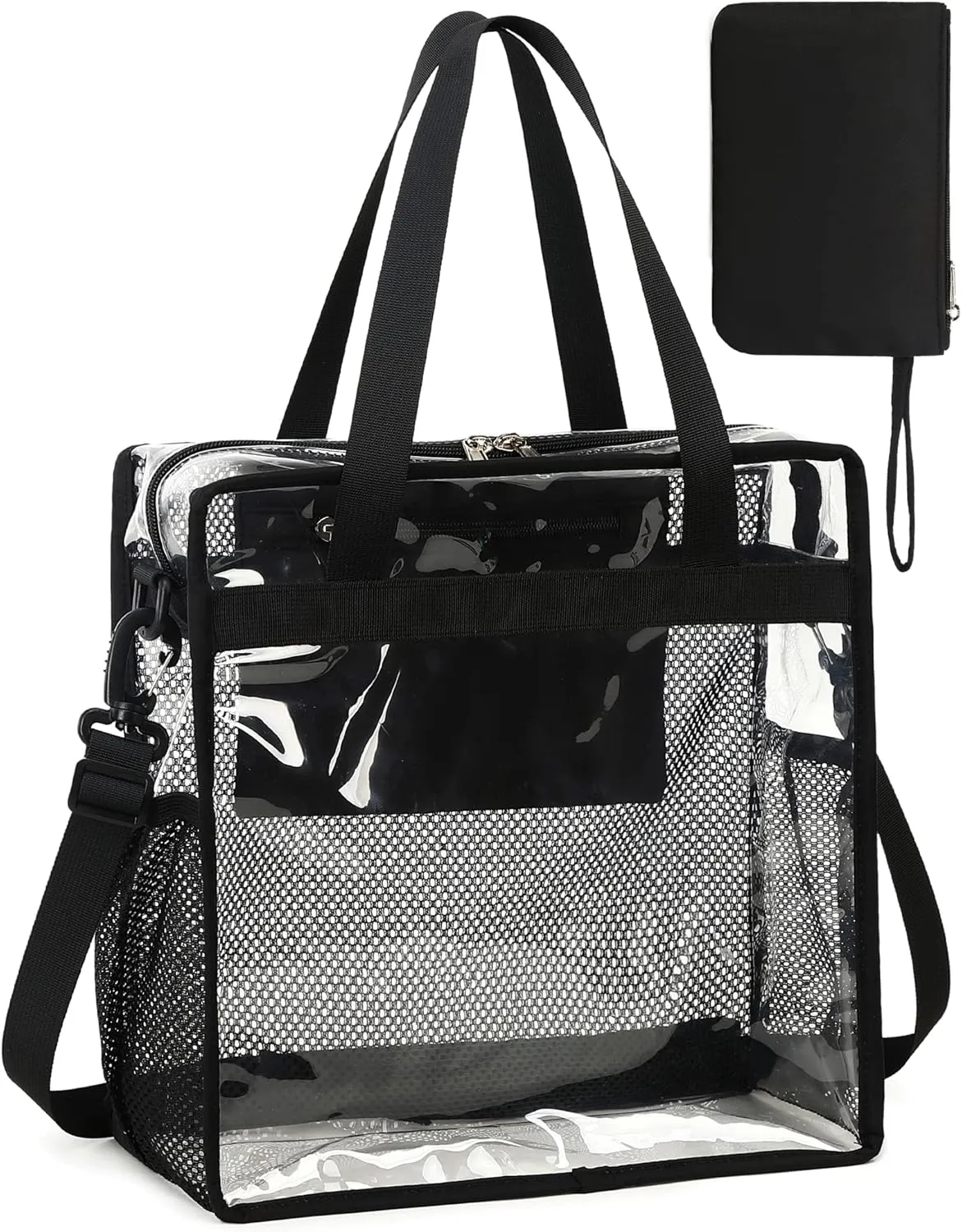 Clear Bag Stadium Events Approved 12x6x12 Transparent Tote Bags Crossbody Purse See Through Handbags Work Travel Beach