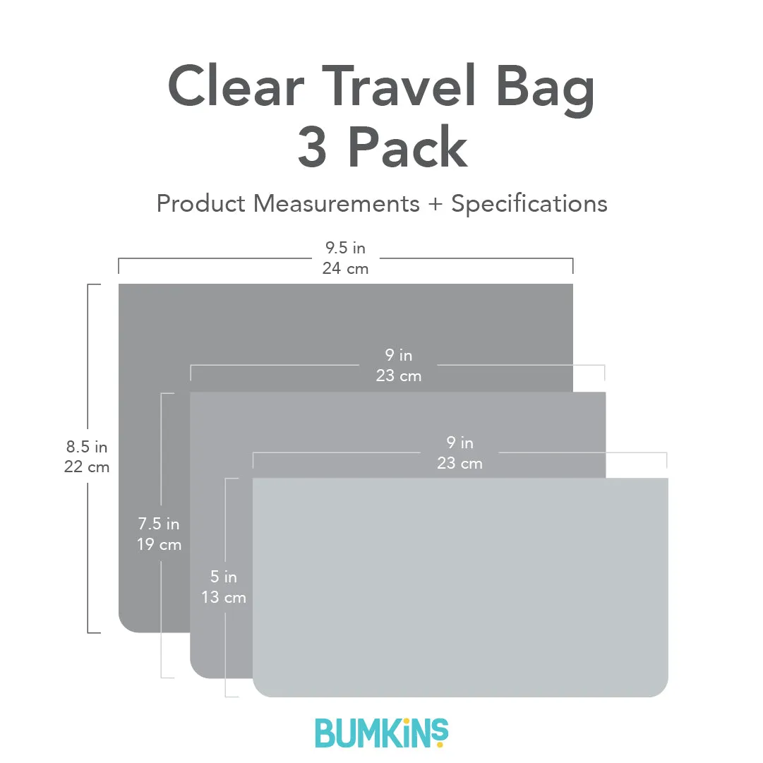 Clear Travel Bag 3 Pack: Rich Black