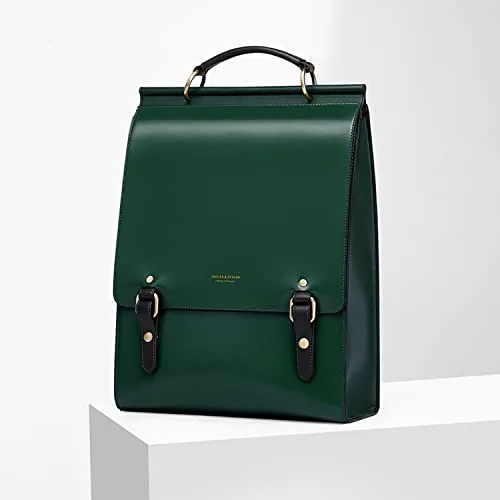 Cnoles Leather Backpack Purse For Women Fashion Ladies Vintage Bag Casual School College Travel Backpacks Large Bookbag Green