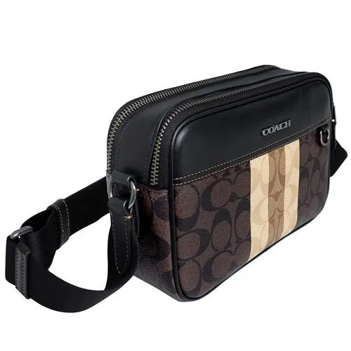 Coach C9965 Graham Crossbody In Blocked Signature Canvas With Varsity Stripe Mahogany Multi
