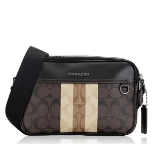 Coach C9965 Graham Crossbody In Blocked Signature Canvas With Varsity Stripe Mahogany Multi