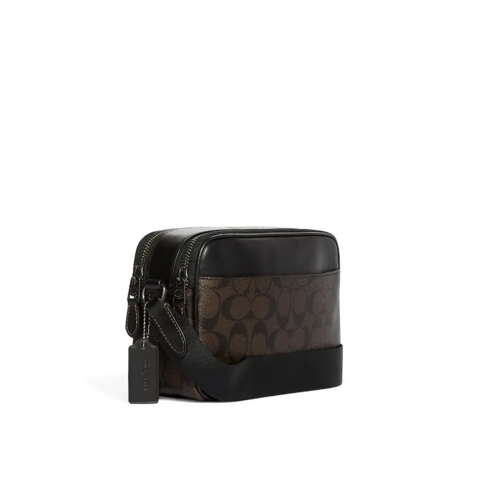 Coach C9965 Graham Crossbody In Blocked Signature Canvas With Varsity Stripe Mahogany Multi