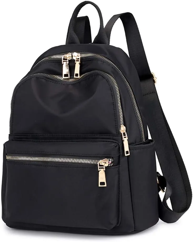 Collsants Small Backpack for Women Mini Backpack Small Backpack Purse Nylon Day Packs Fashion Backpacks(black)