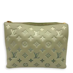 Coussin Crossbody Bag MM Green in Calfskin, Gold hardware