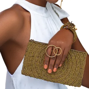 Dhahabu Beaded Clutch