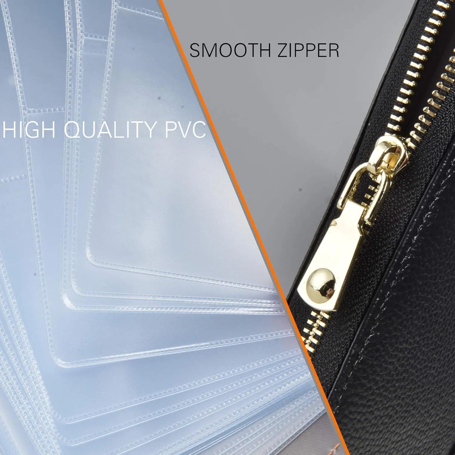 Easyoulife Credit Card Holder Wallet Womens Zipper Leather Case Purse RFID Blocking