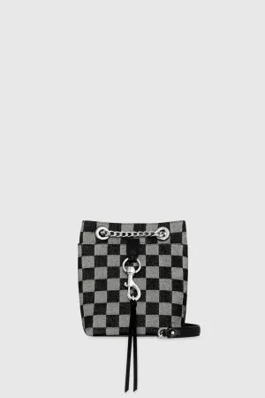 Edie Mini Bucket Bag In Black/Silver
