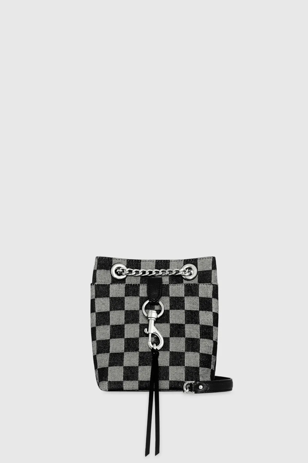 Edie Mini Bucket Bag In Black/Silver