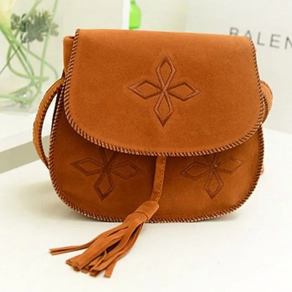 Fashion Women's Tassel Suede Fringe Shoulder Messenger Handbag Cross Body Bag