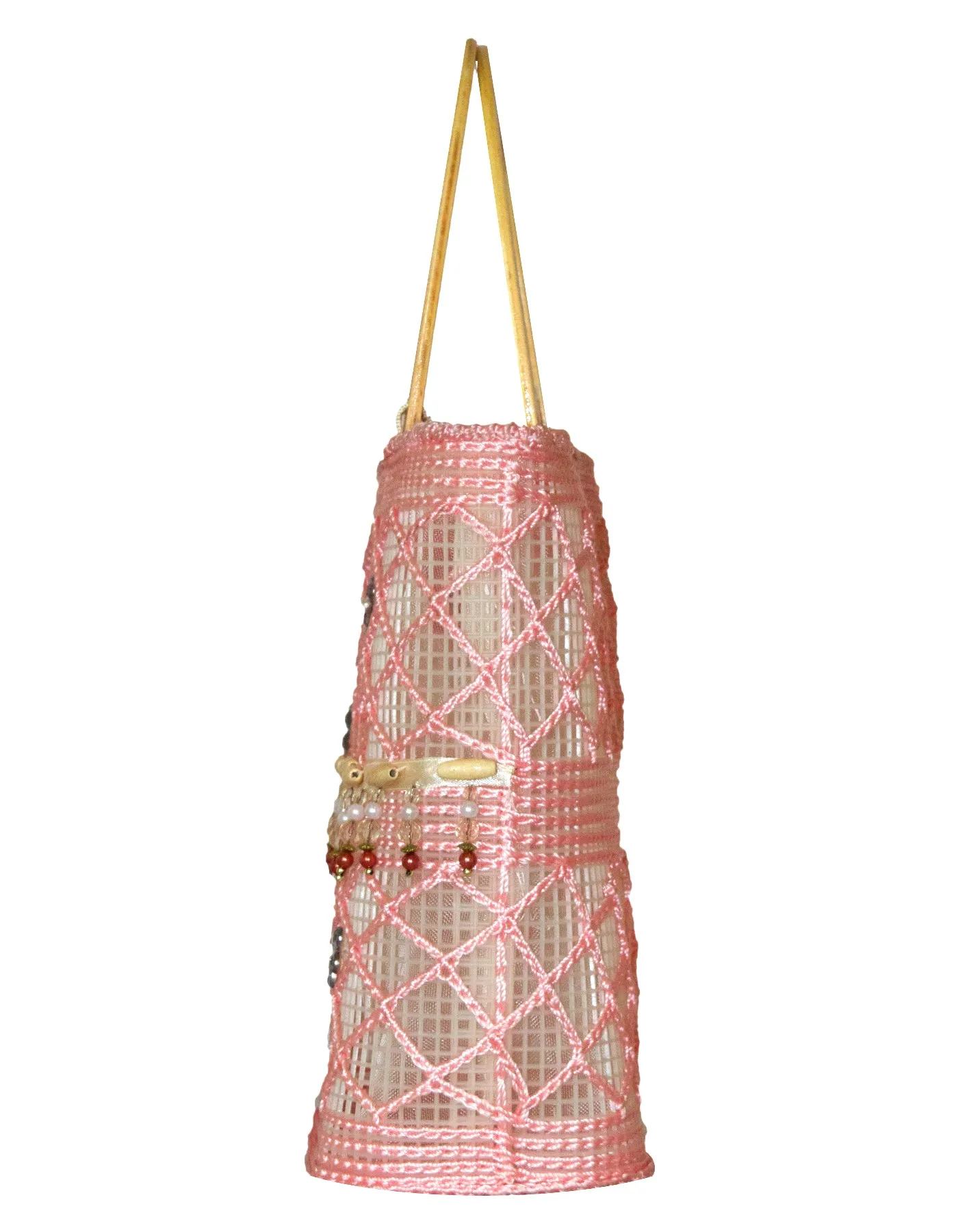 Fino CJK-05074 Straw Beach Bag with Wooden Handles