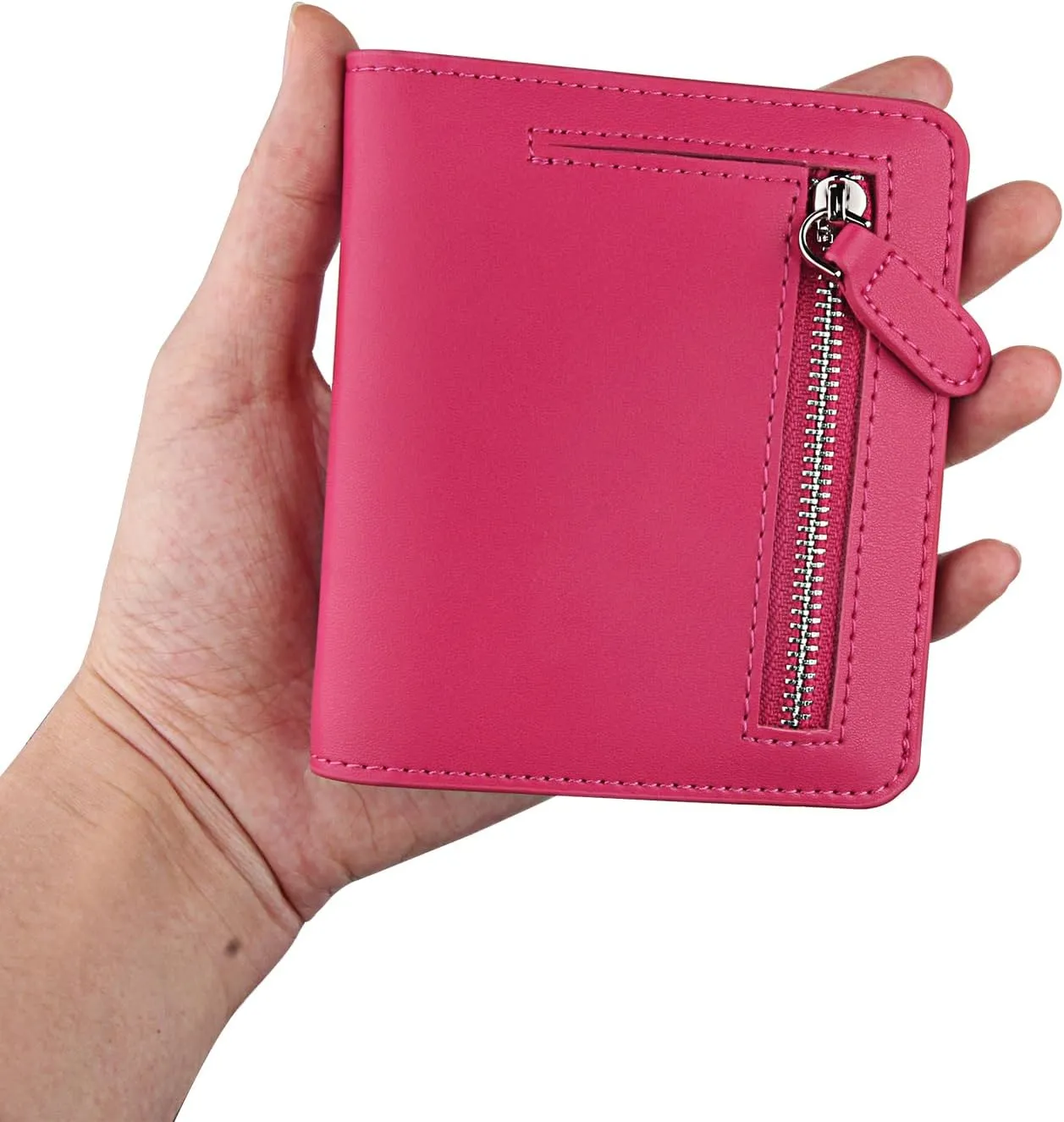 FUNTOR Small Wallets for Women, Ladies Small Compact Bifold Pocket RFID Blocking Genuine Leather Wallet for Women
