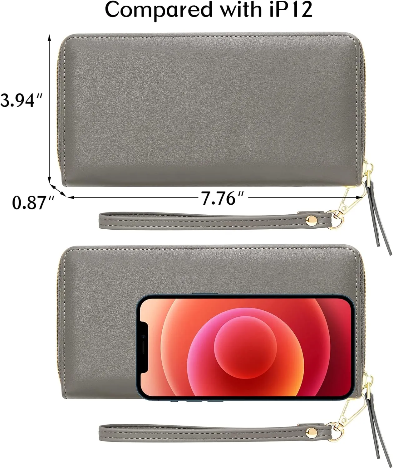 GEEAD Wristlet Wallets for Women PU Leather RFID Blocking Zip Around Long Phone Clutch Wallet