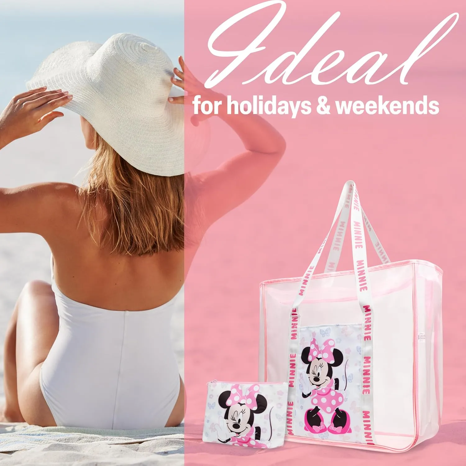 Get Trend Tote Bag for Women Teens Mesh Beach Bag Travel Bags with Small Pouch
