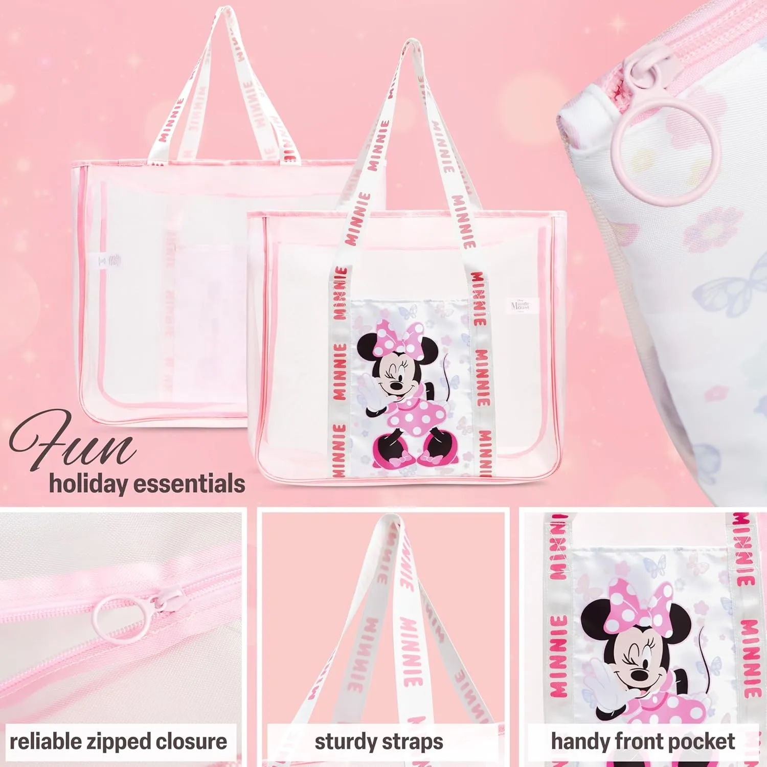 Get Trend Tote Bag for Women Teens Mesh Beach Bag Travel Bags with Small Pouch