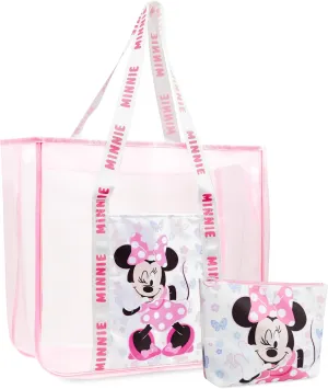 Get Trend Tote Bag for Women Teens Mesh Beach Bag Travel Bags with Small Pouch