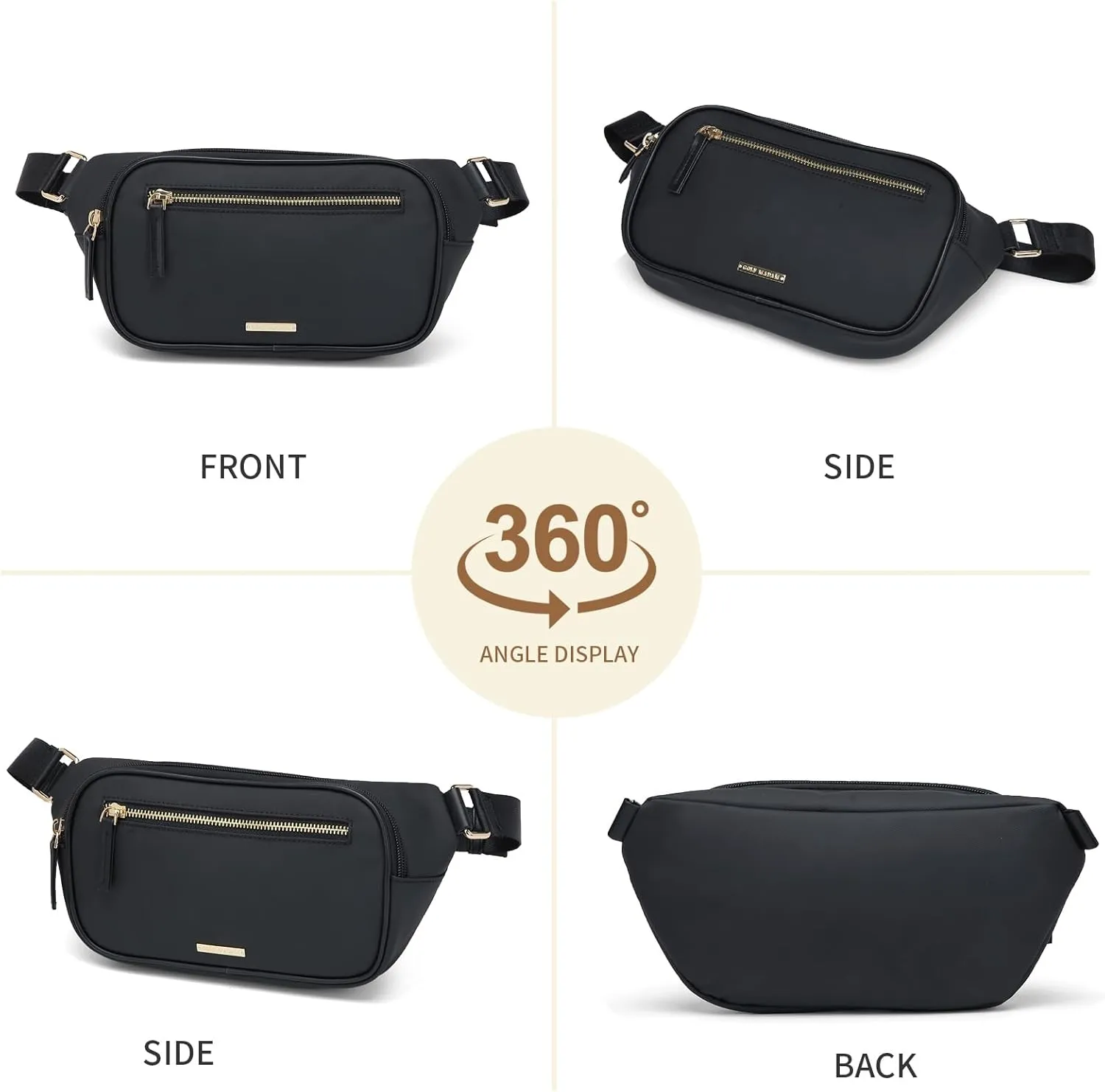 GOLF QUALTY Women's Fanny Pack, Crossbody Bags for Women, Fashion Sling Purse Shoulder Bag Fanny Pack Belt Bag Causal Chest Bum Bag Cross Body Purse for Sports Workout Traveling Running Casual