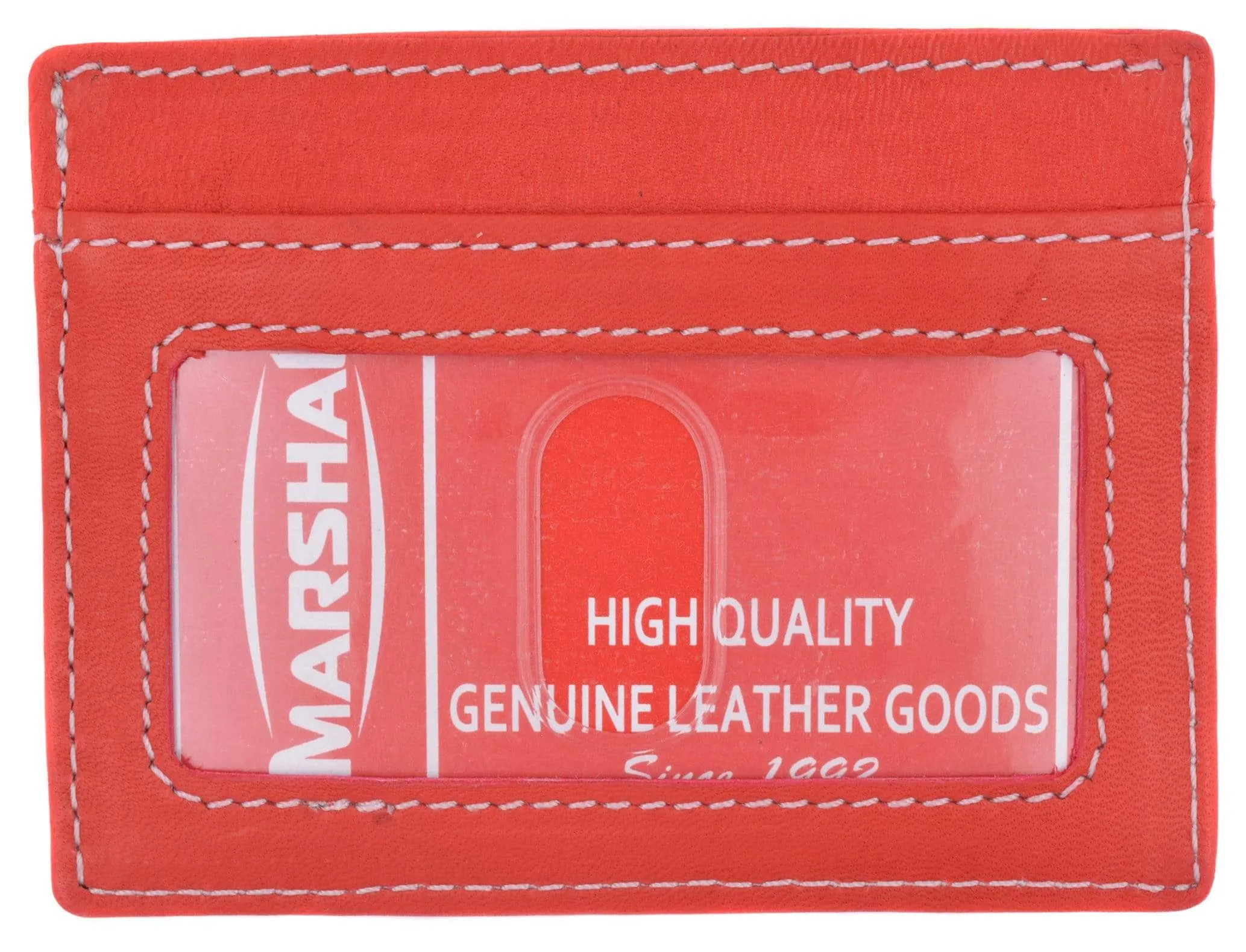 Handmade Genuine Leather Unisex Slim Super Thin Card Holder With ID Card Window 270