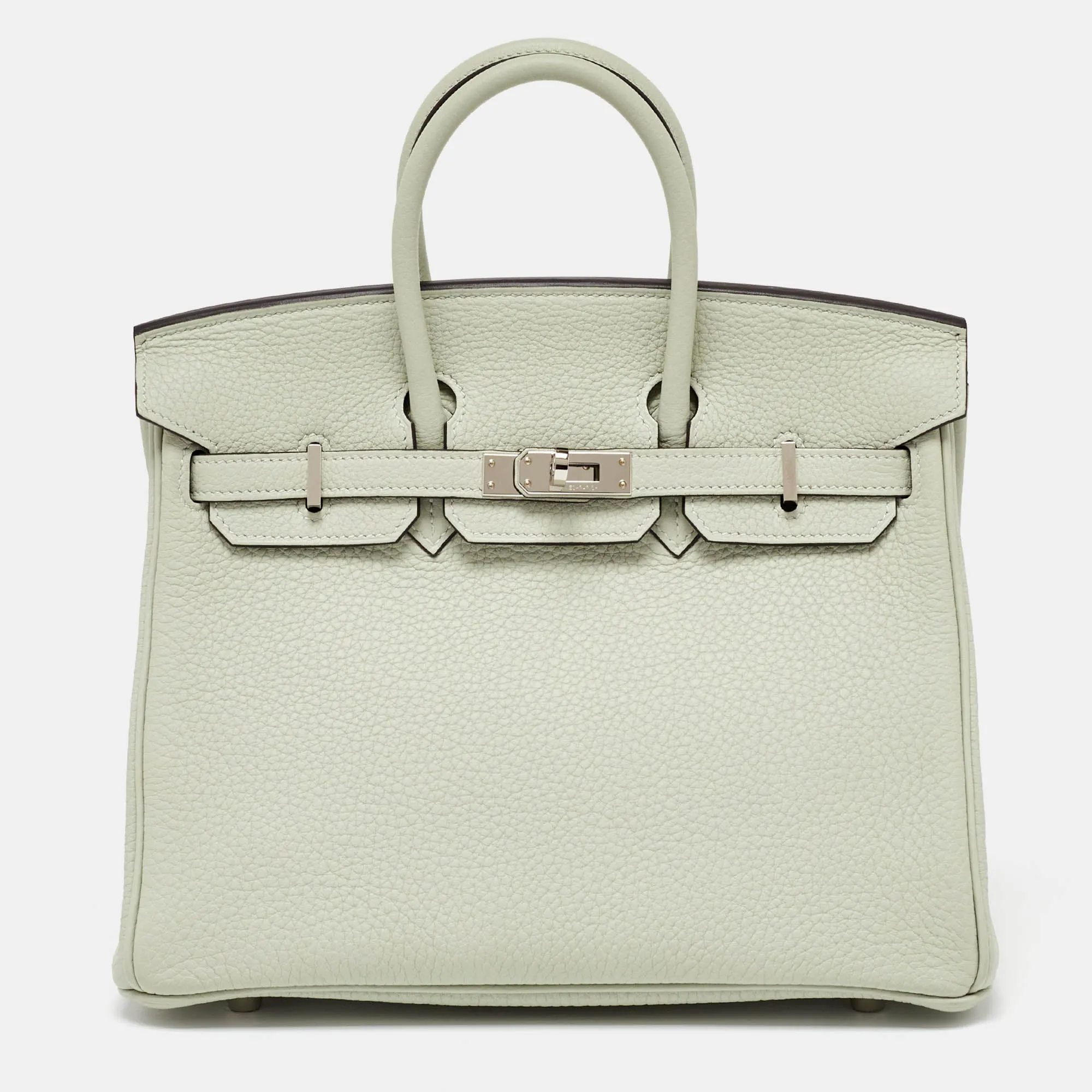 Herm&egrave;s Gris Neve Togo Leather Silver Finish Birkin 25 Bag