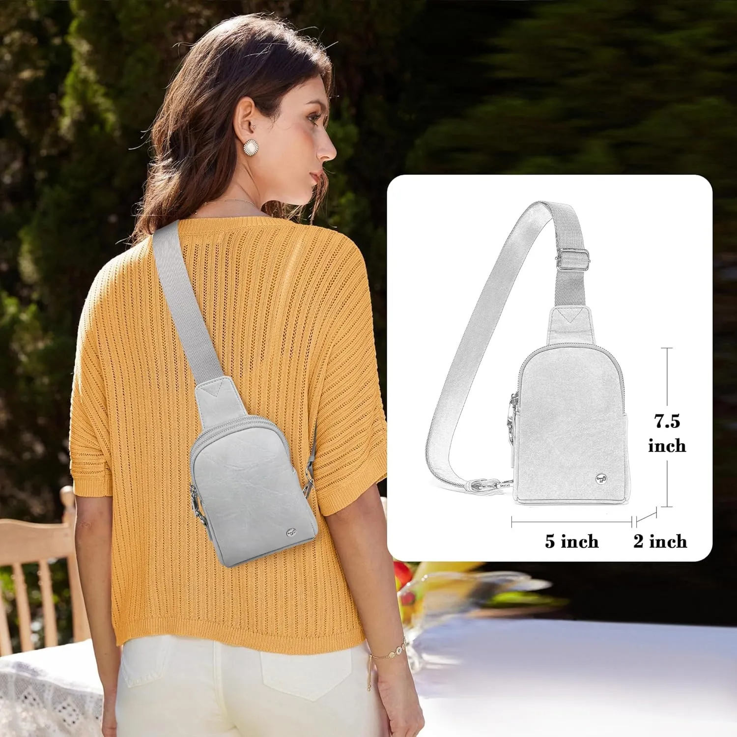 INICAT Travel Small Sling Bag Leather Crossbody Bags for Women Fanny Packs Cross Body Bag for Woman Cross Body Purses