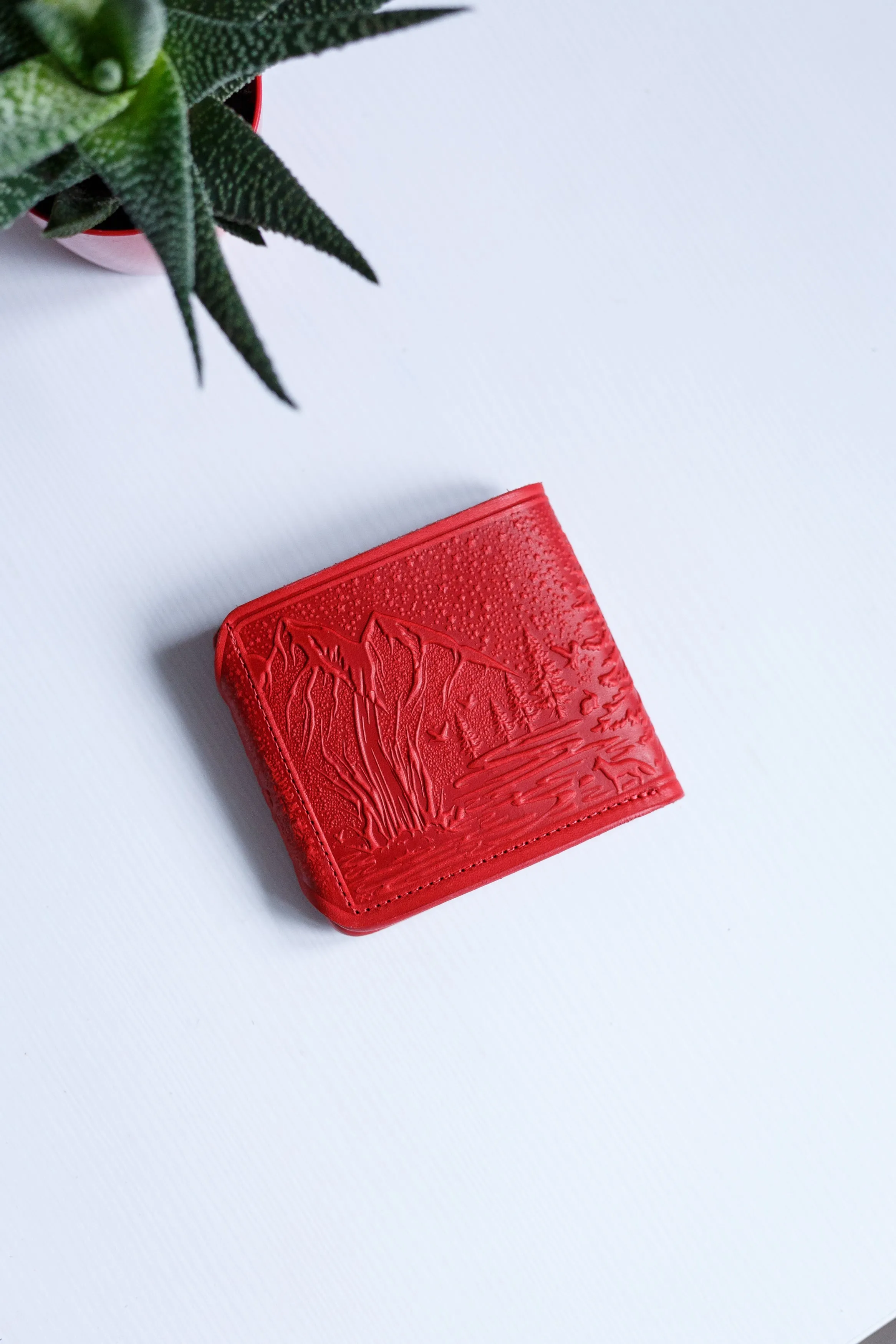 Leather wallet for women personalized,  women leather wallet, Gift,color is red